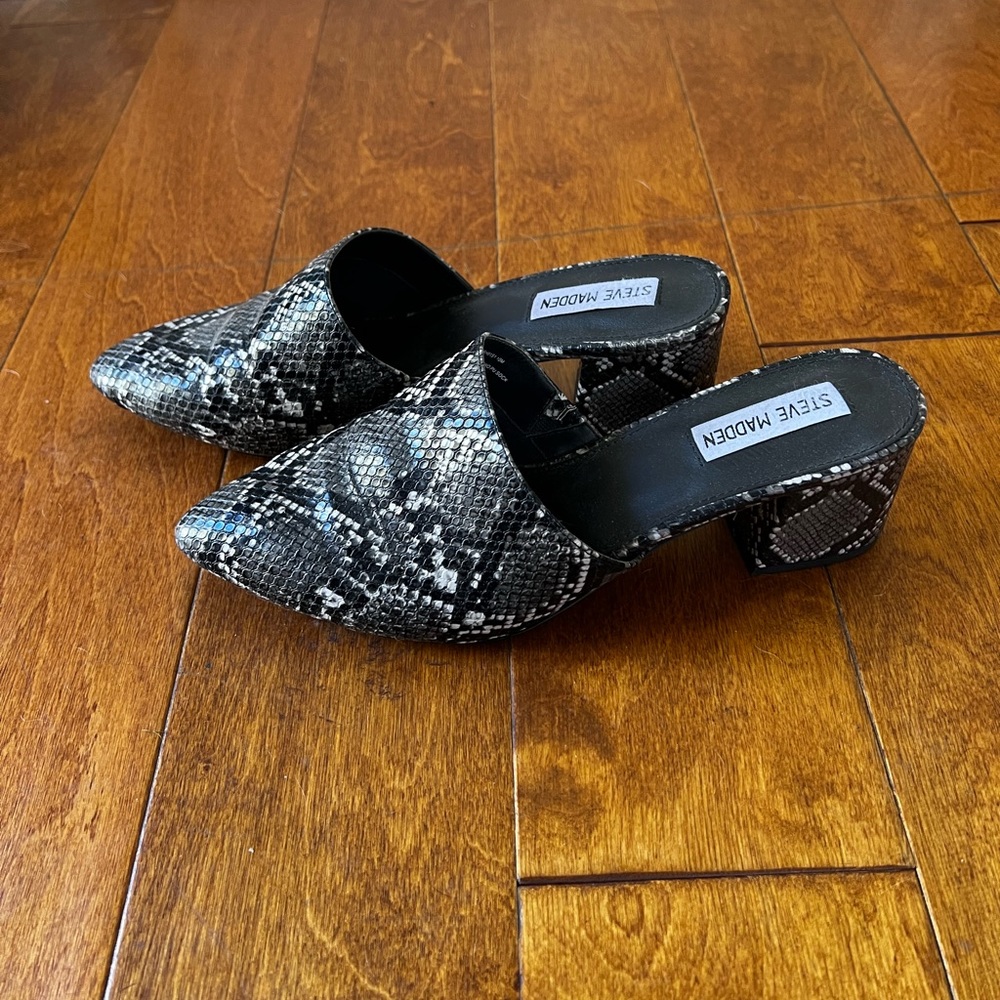 Steve Madden Snakeskin Mules
